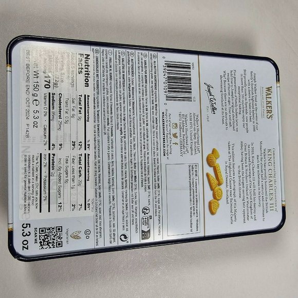 Walker's King Charles III Limited Edition Coronation Tin NEW Shortbread Cookies - Picture 5 of 12